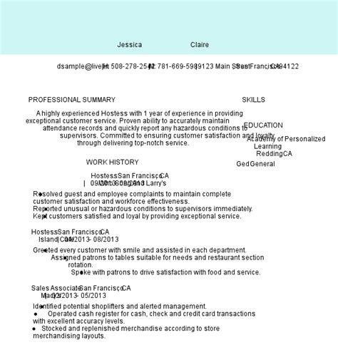 Hostess Resume Examples: Guide and Writing Tips.